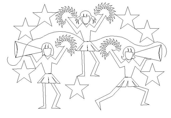 cheerleader border 001 Digital Pattern | Sweet Dreams Quilt Studio